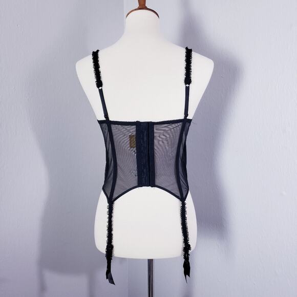Rare Vintage VS Gold Label Corset Bustier Sheer Floral Lace Boned 36B NWT - Picture 4 of 11